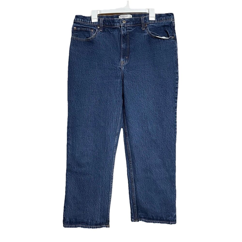 Abercrombie & Fitch High Rise Straight Jeans Sz 33 16 Blue Style 155D1435